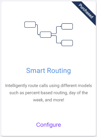 The Smart Routing application tile in the marketplace